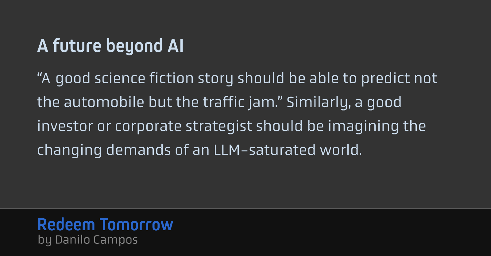 A future beyond AI