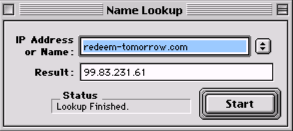 AG Net Tools's Name Lookup tool